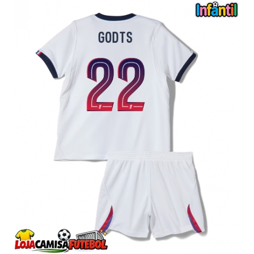 Camisa de Futebol Paris Saint-Germain Mika Godts #22 Equipamento Secundário Infantil 2026-27 Manga Curta (+ Calças curtas)